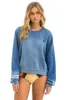 RUGBY STITCH RELAXED CREW SWEATSHIRT - FADED WATER sold by Aviator Nation