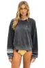 RUGBY STITCH RELAXED CREW SWEATSHIRT - FADED SMOKE sold by Aviator Nation