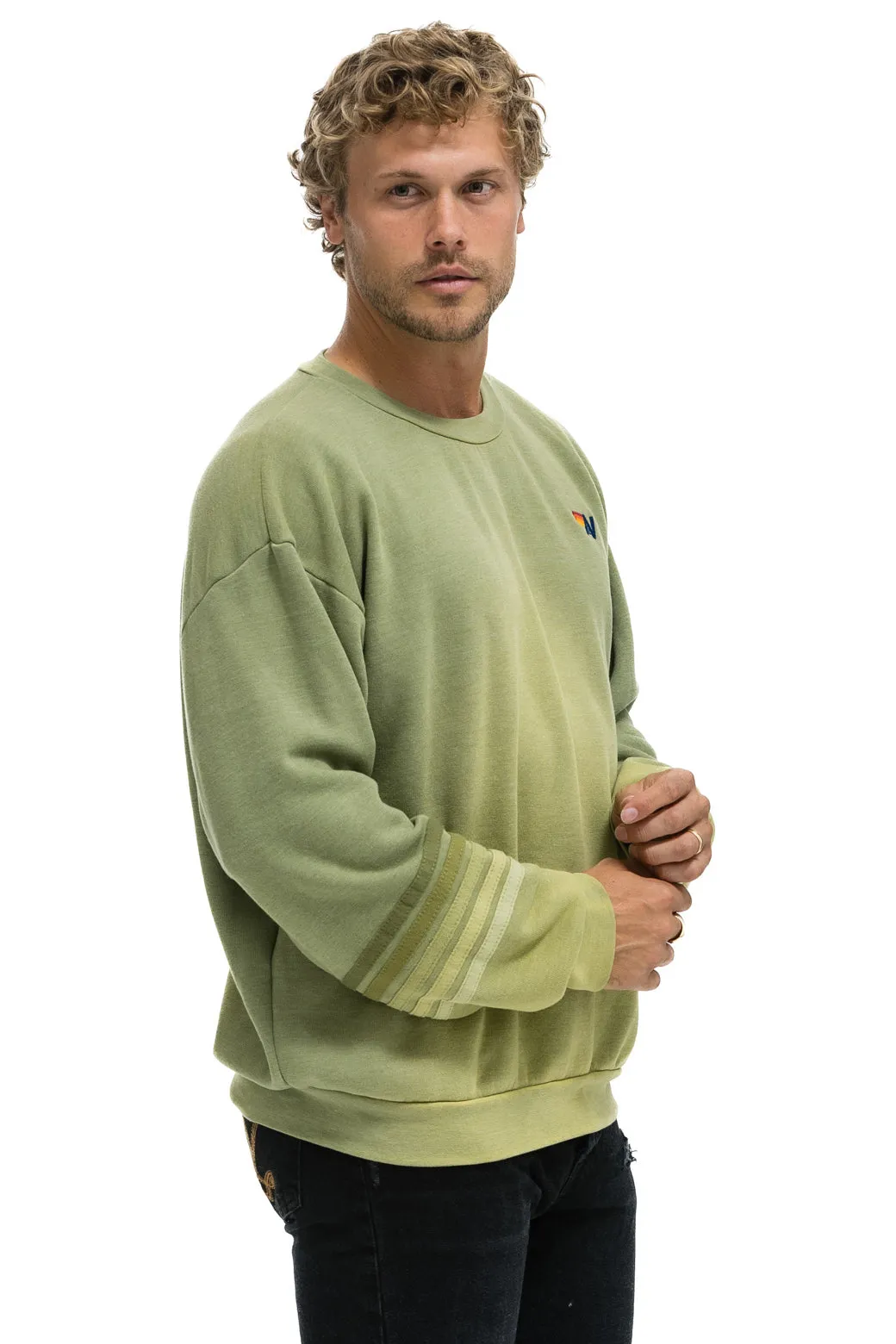 RUGBY STITCH RELAXED CREW SWEATSHIRT - FADED ARMY sold by Aviator Nation product image thumbnail 4
