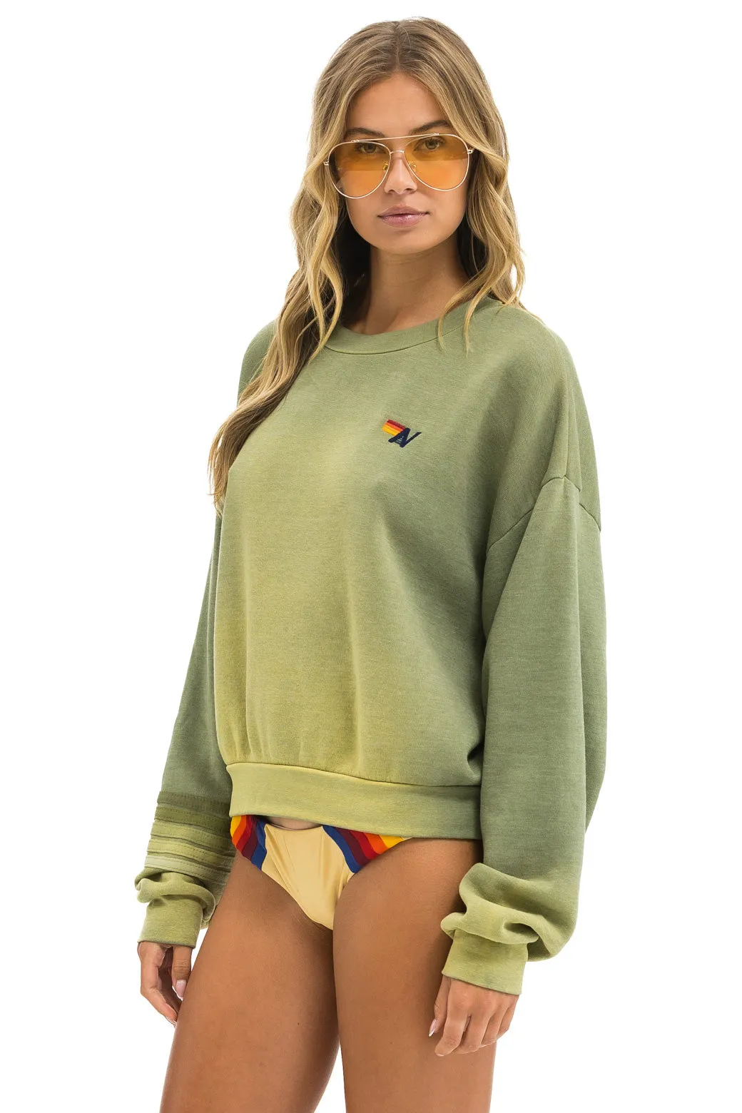 RUGBY STITCH RELAXED CREW SWEATSHIRT - FADED ARMY sold by Aviator Nation product image thumbnail 5