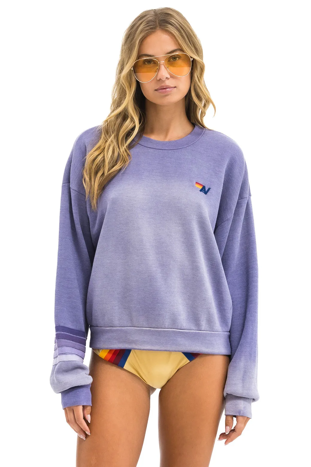 RUGBY STITCH RELAXED CREW SWEATSHIRT - FADED GRAPE sold by Aviator Nation product image thumbnail 2