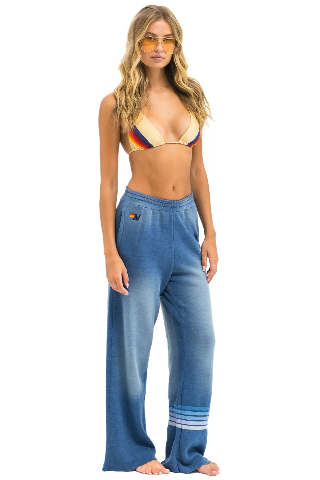 RUGBY STITCH WIDE LEG POCKET SWEATPANTS - FADED WATER sold by Aviator Nation product image thumbnail 4