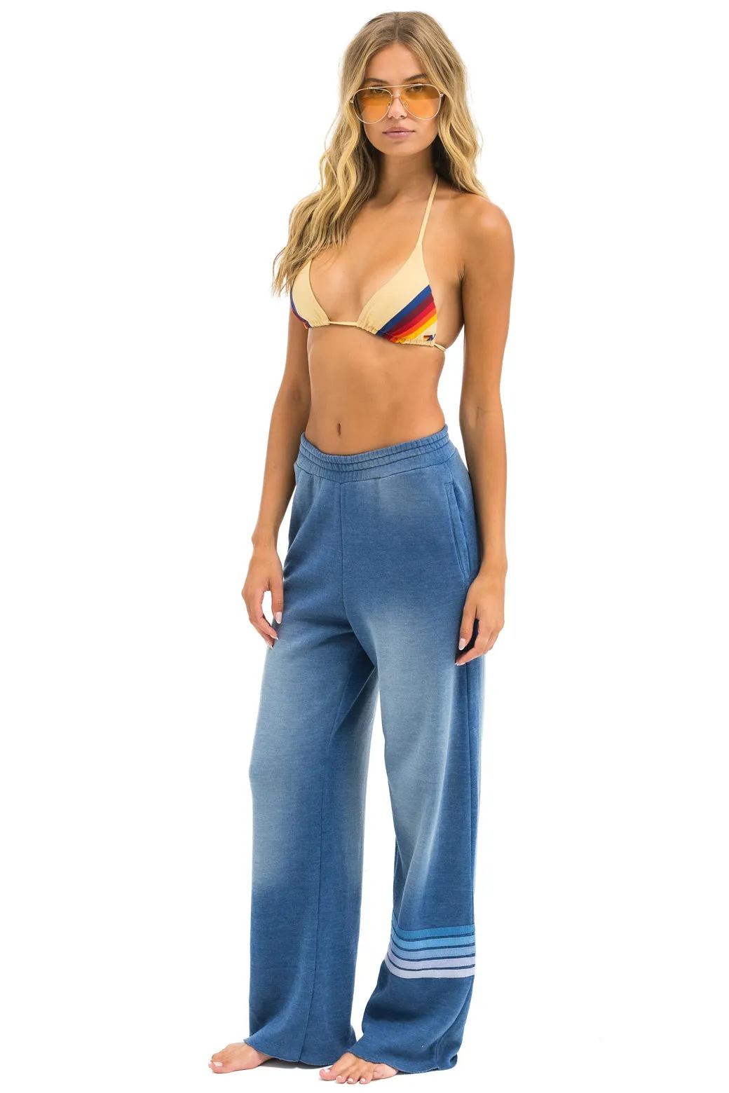 RUGBY STITCH WIDE LEG POCKET SWEATPANTS - FADED WATER sold by Aviator Nation product image thumbnail 3