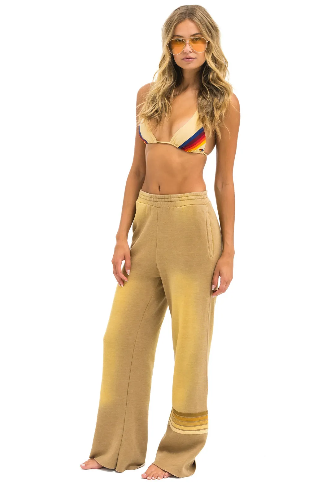 RUGBY STITCH WIDE LEG POCKET SWEATPANTS - FADED TAN sold by Aviator Nation product image thumbnail 3