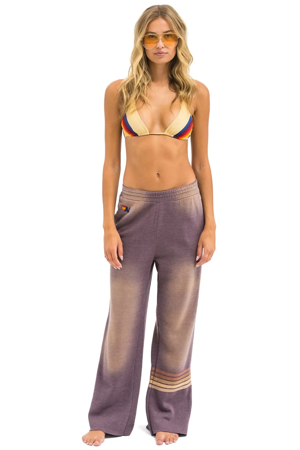 RUGBY STITCH WIDE LEG POCKET SWEATPANTS - FADED MOCHA sold by Aviator Nation