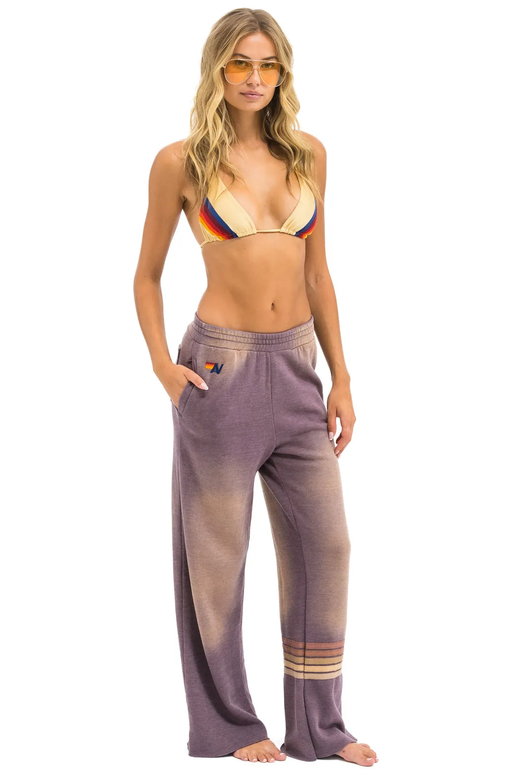 RUGBY STITCH WIDE LEG POCKET SWEATPANTS - FADED MOCHA sold by Aviator Nation product image thumbnail 4