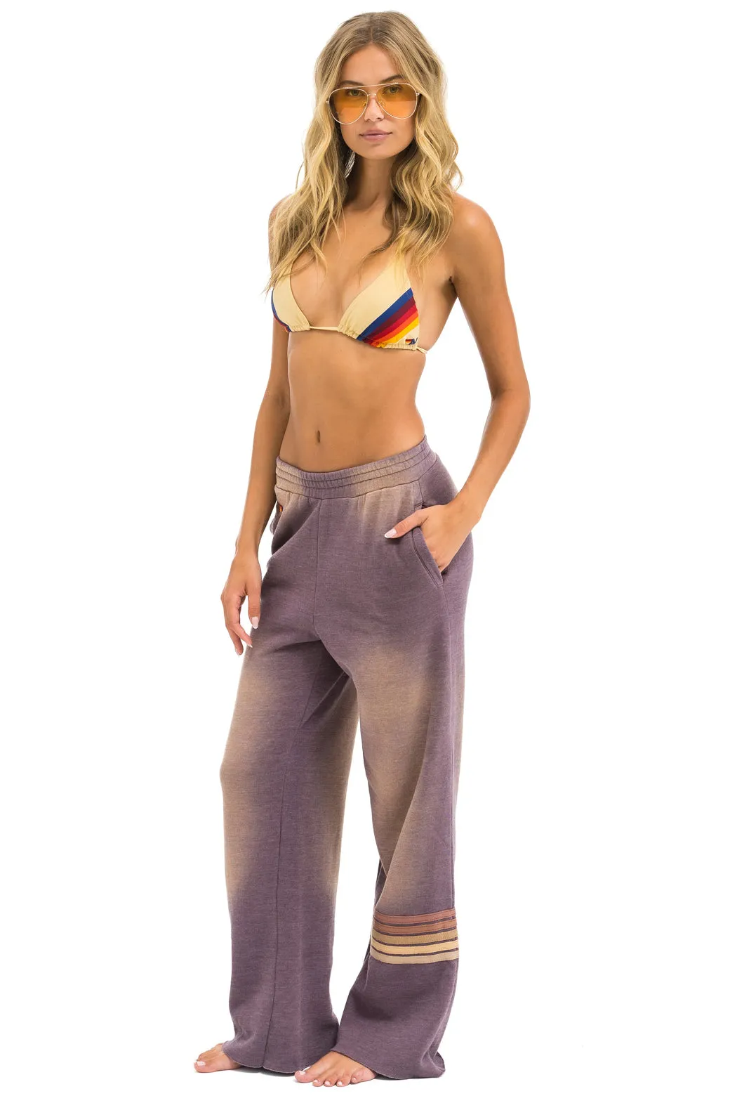 RUGBY STITCH WIDE LEG POCKET SWEATPANTS - FADED MOCHA sold by Aviator Nation product image thumbnail 3