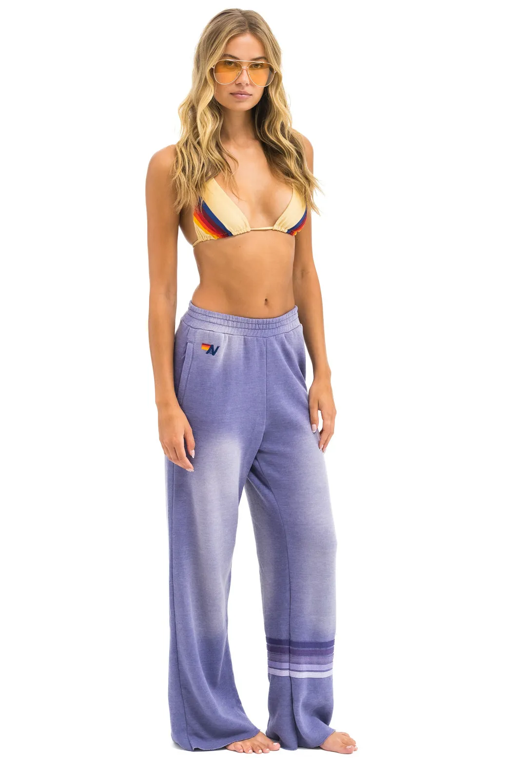 RUGBY STITCH WIDE LEG POCKET SWEATPANTS - FADED GRAPE sold by Aviator Nation product image thumbnail 4