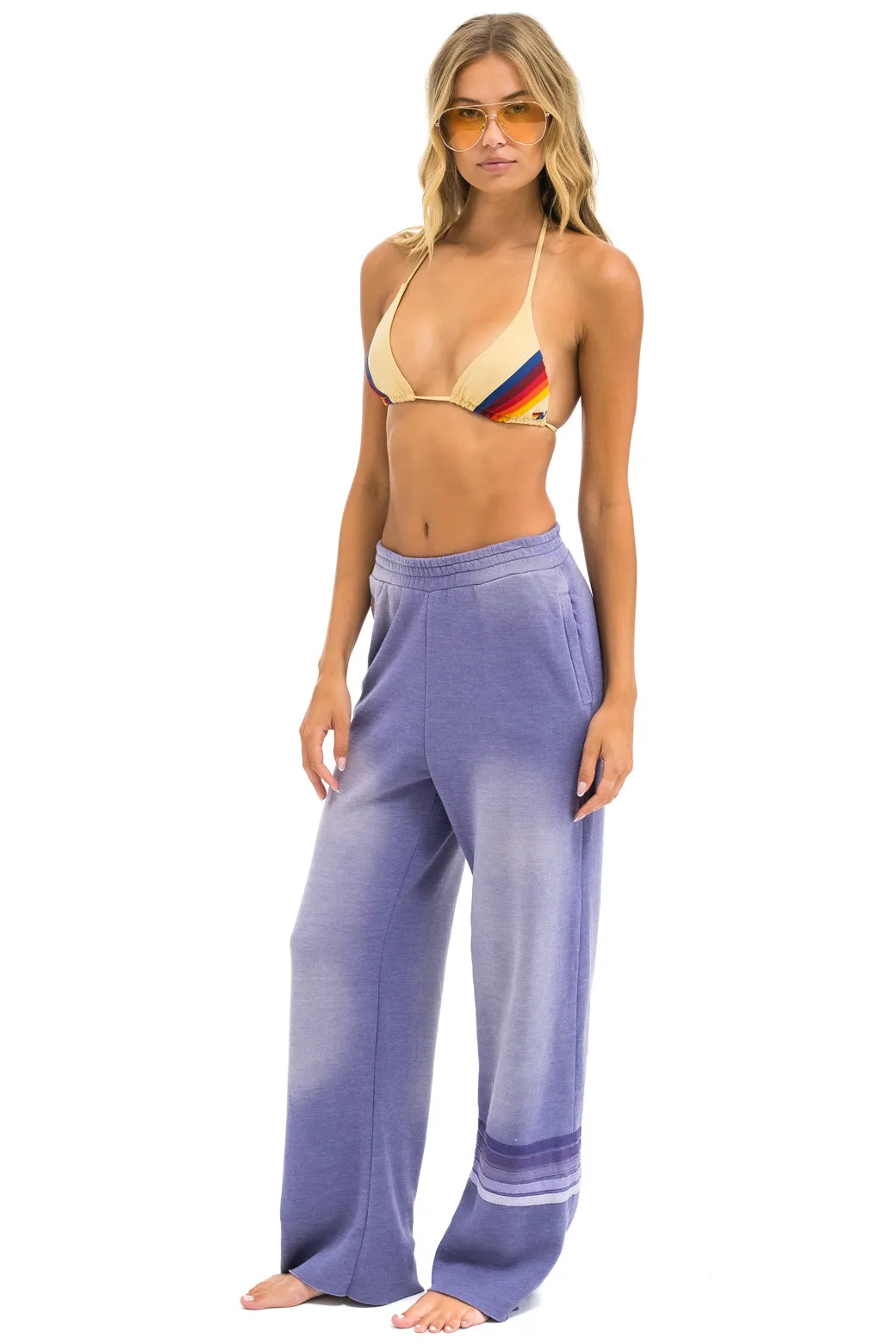 RUGBY STITCH WIDE LEG POCKET SWEATPANTS - FADED GRAPE sold by Aviator Nation product image thumbnail 3