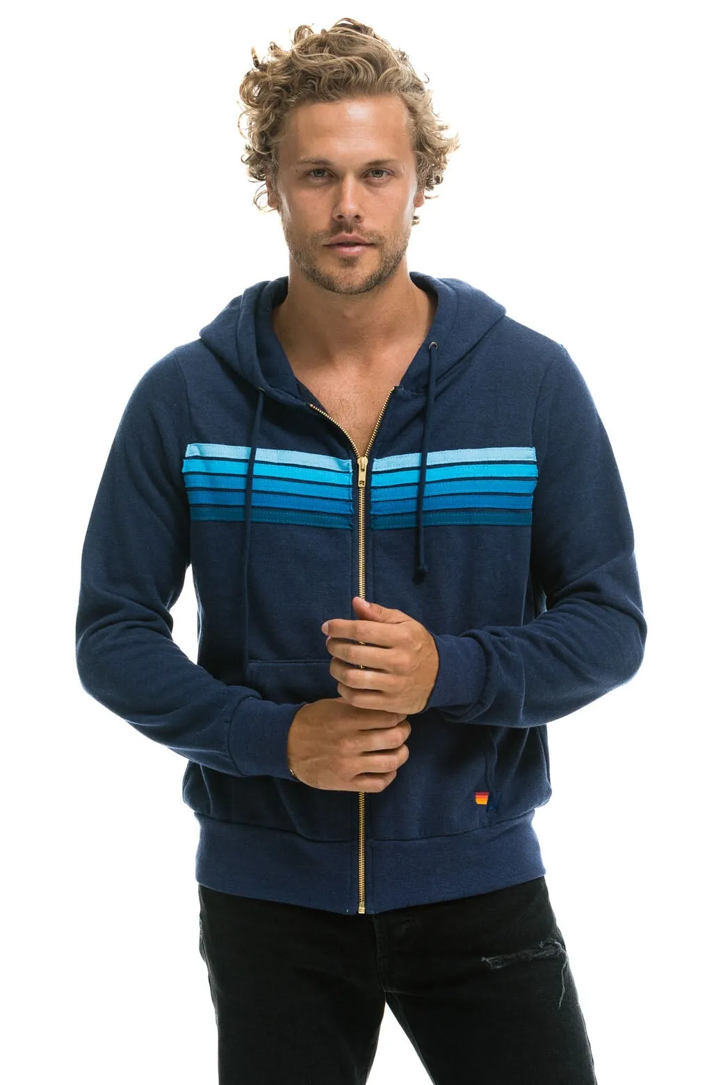 5 STRIPE HOODIE - NAVY // BLUE sold by Aviator Nation product image thumbnail 2