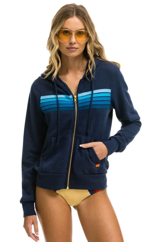 5 STRIPE HOODIE -  NAVY // BLUE sold by Aviator Nation