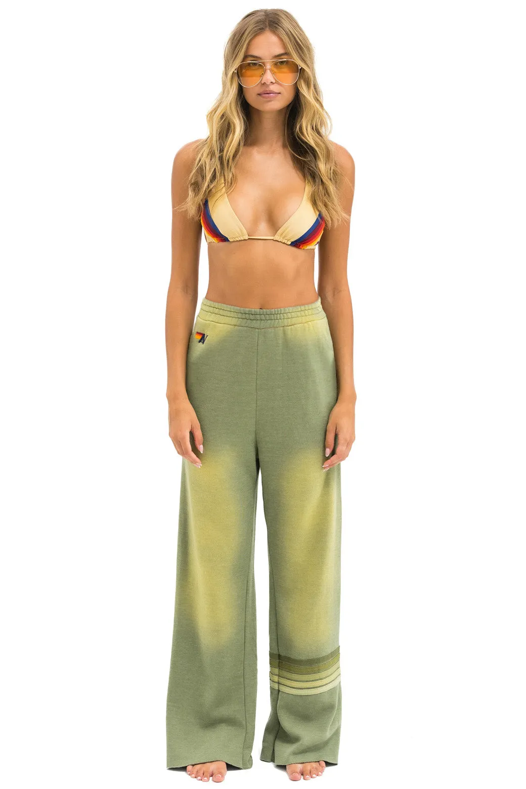 RUGBY STITCH WIDE LEG POCKET SWEATPANTS - FADED ARMY sold by Aviator Nation