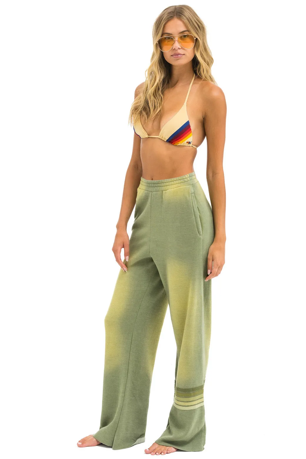 RUGBY STITCH WIDE LEG POCKET SWEATPANTS - FADED ARMY sold by Aviator Nation product image thumbnail 2