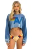VINTAGE LOGO CROPPED CREW SWEATSHIRT RELAXED - FADED WATER sold by Aviator Nation