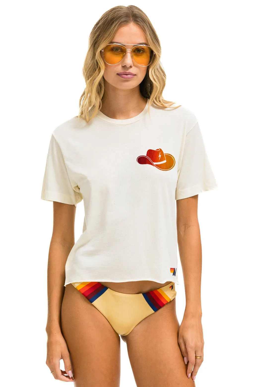 GOLDEN SKY FESTIVAL 2024 BOYFRIEND TEE - VINTAGE WHITE sold by Aviator Nation