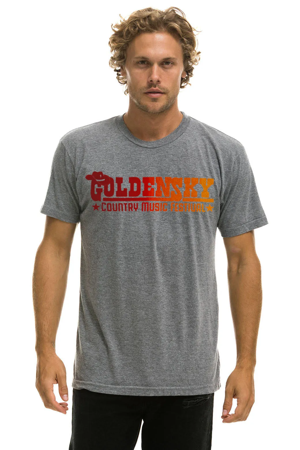 GOLDENSKY FESTIVAL 2024 UNISEX CREW TEE - HEATHER GREY sold by Aviator Nation product image thumbnail 2