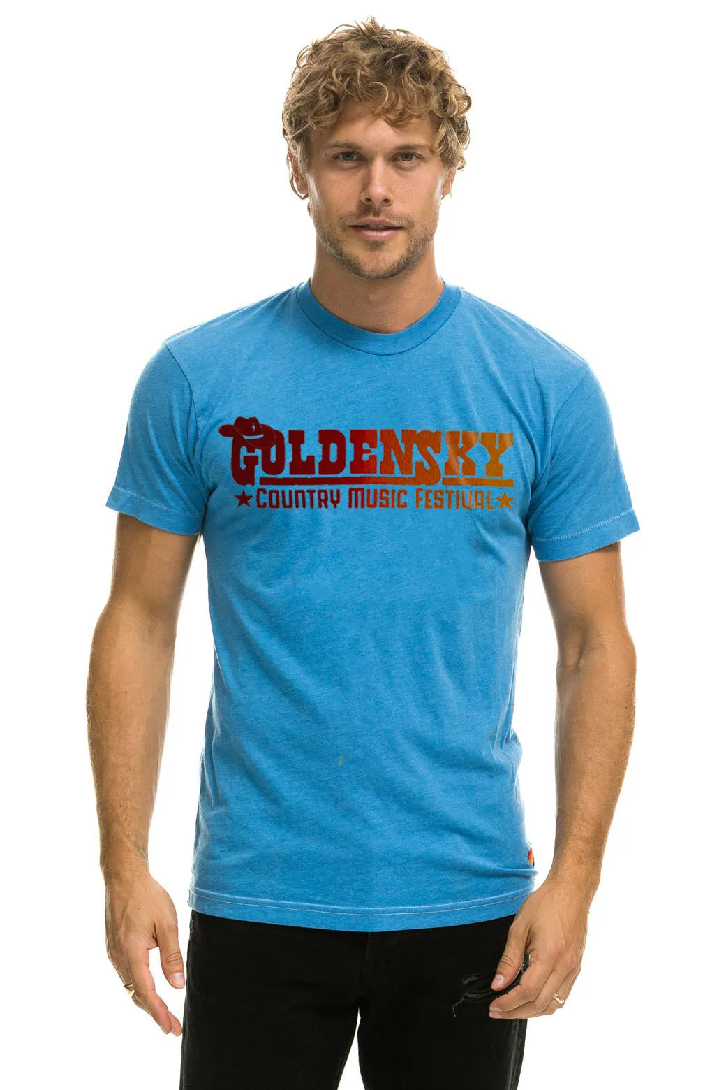 GOLDENSKY FESTIVAL 2024 UNISEX CREW TEE - COBALT sold by Aviator Nation product image thumbnail 2