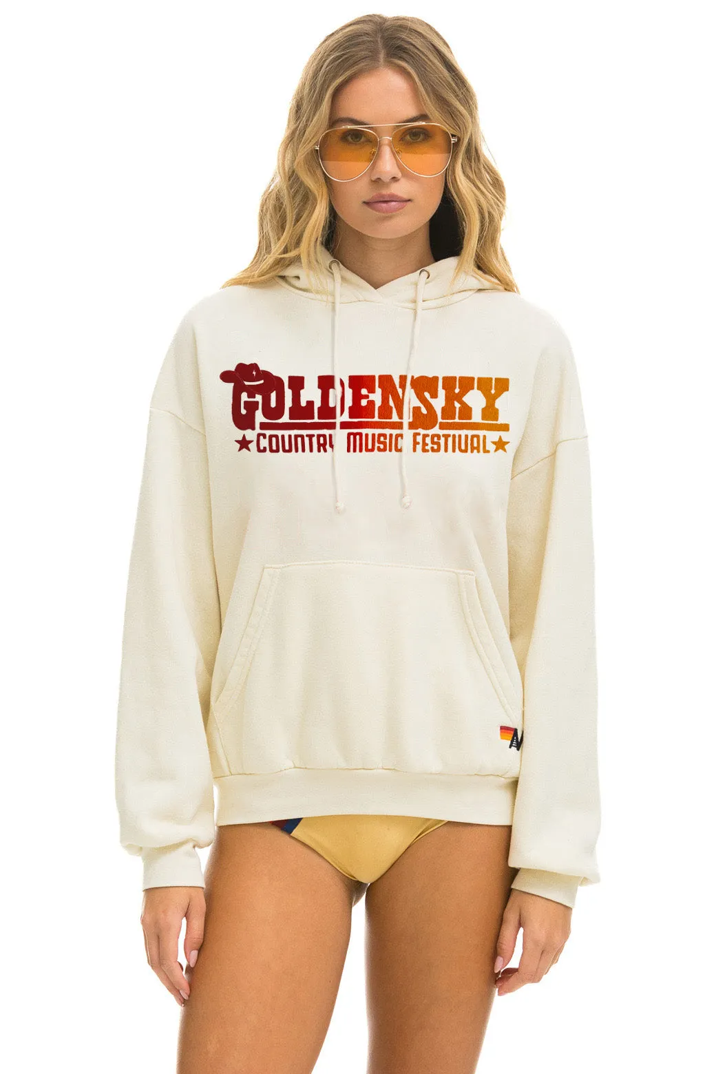 GOLDENSKY FESTIVAL 2024 PULLOVER HOODIE RELAXED - VINTAGE WHITE sold by Aviator Nation