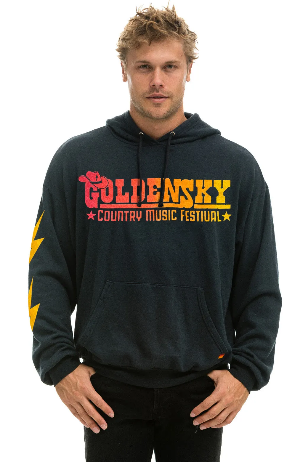 GOLDENSKY FESTIVAL 2024 PULLOVER HOODIE RELAXED - CHARCOAL sold by Aviator Nation product image thumbnail 2