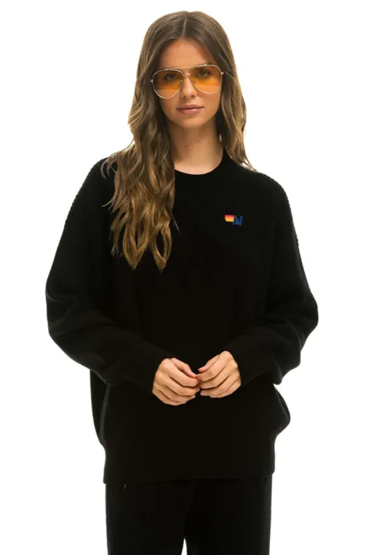 VINTAGE CABIN UNISEX CASHMERE SWEATER - BLACK sold by Aviator Nation