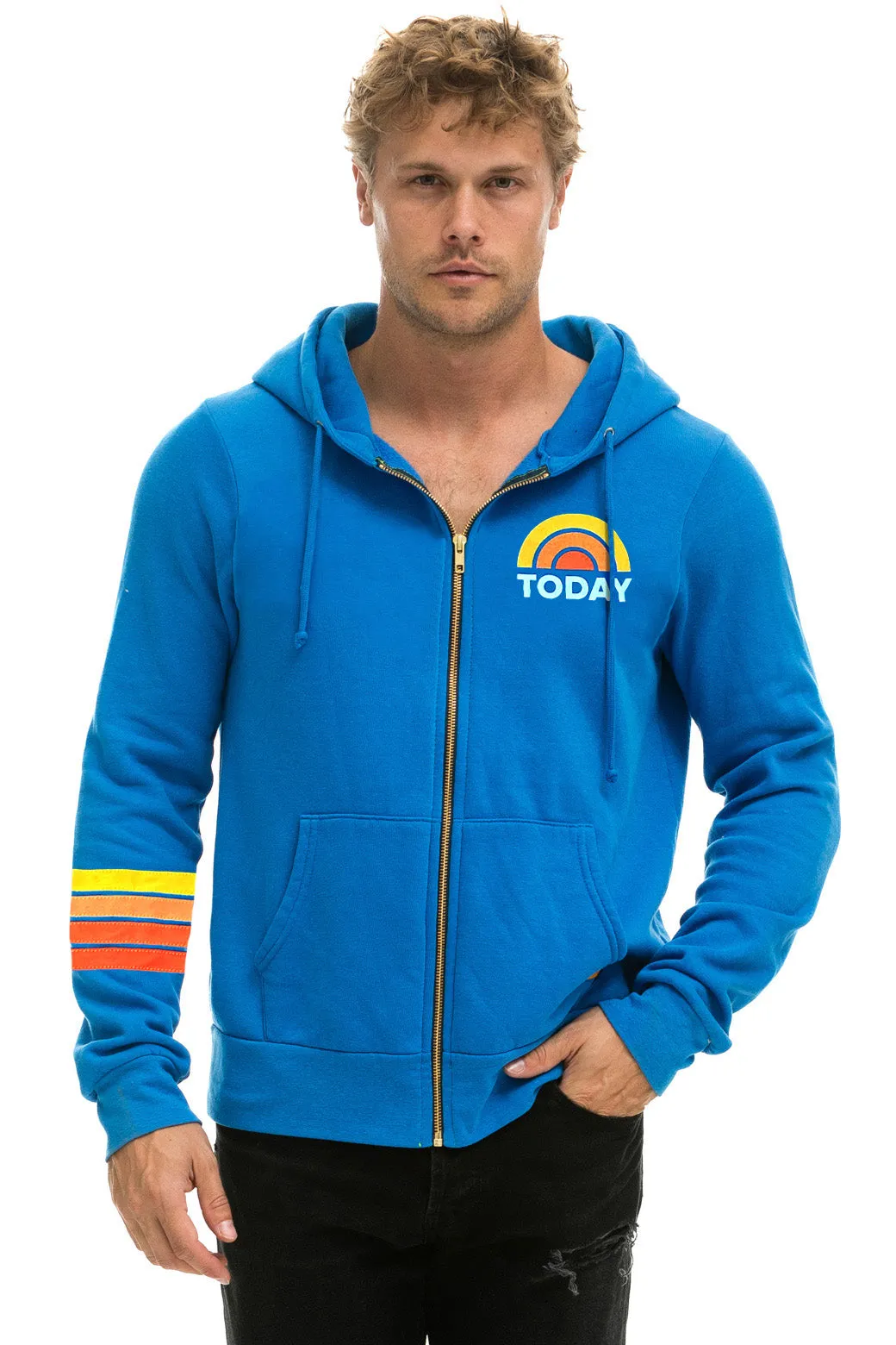 TODAY SHOW ZIP HOODIE - OCEAN sold by Aviator Nation product image thumbnail 2