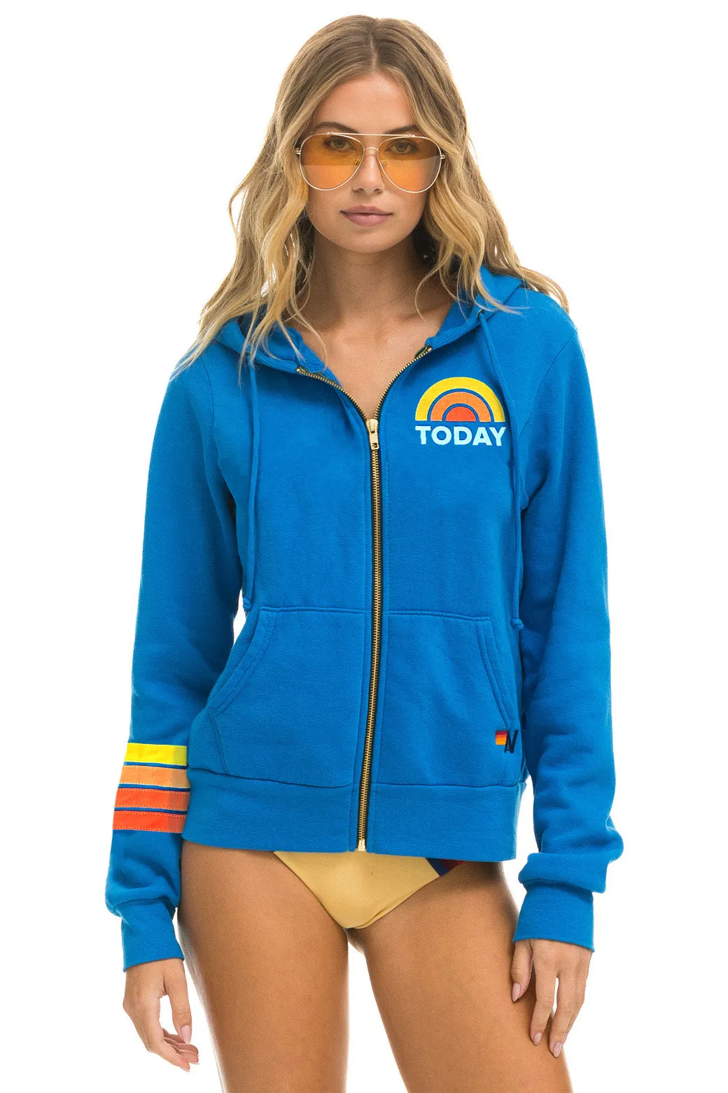 TODAY SHOW ZIP HOODIE - OCEAN sold by Aviator Nation