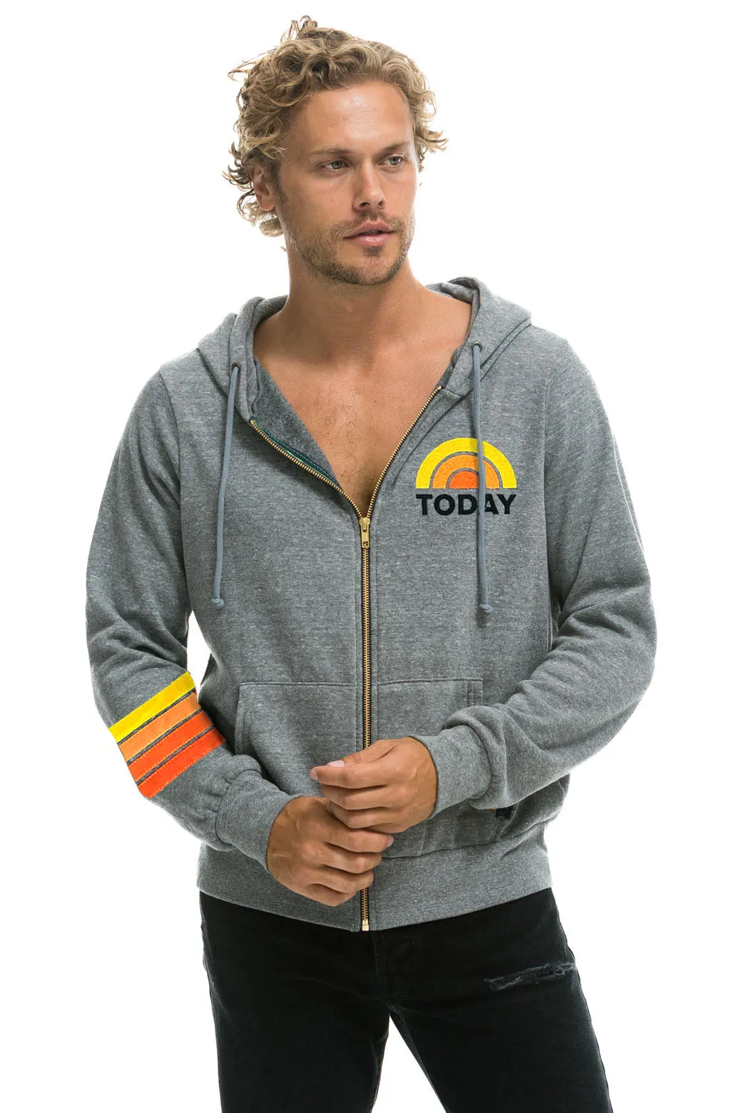TODAY SHOW ZIP HOODIE - HEATHER sold by Aviator Nation product image thumbnail 2
