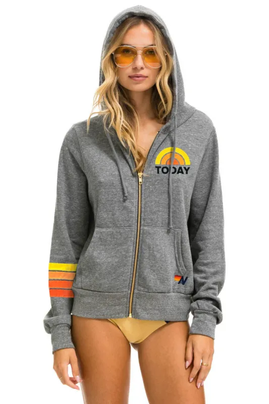 TODAY SHOW ZIP HOODIE - HEATHER sold by Aviator Nation