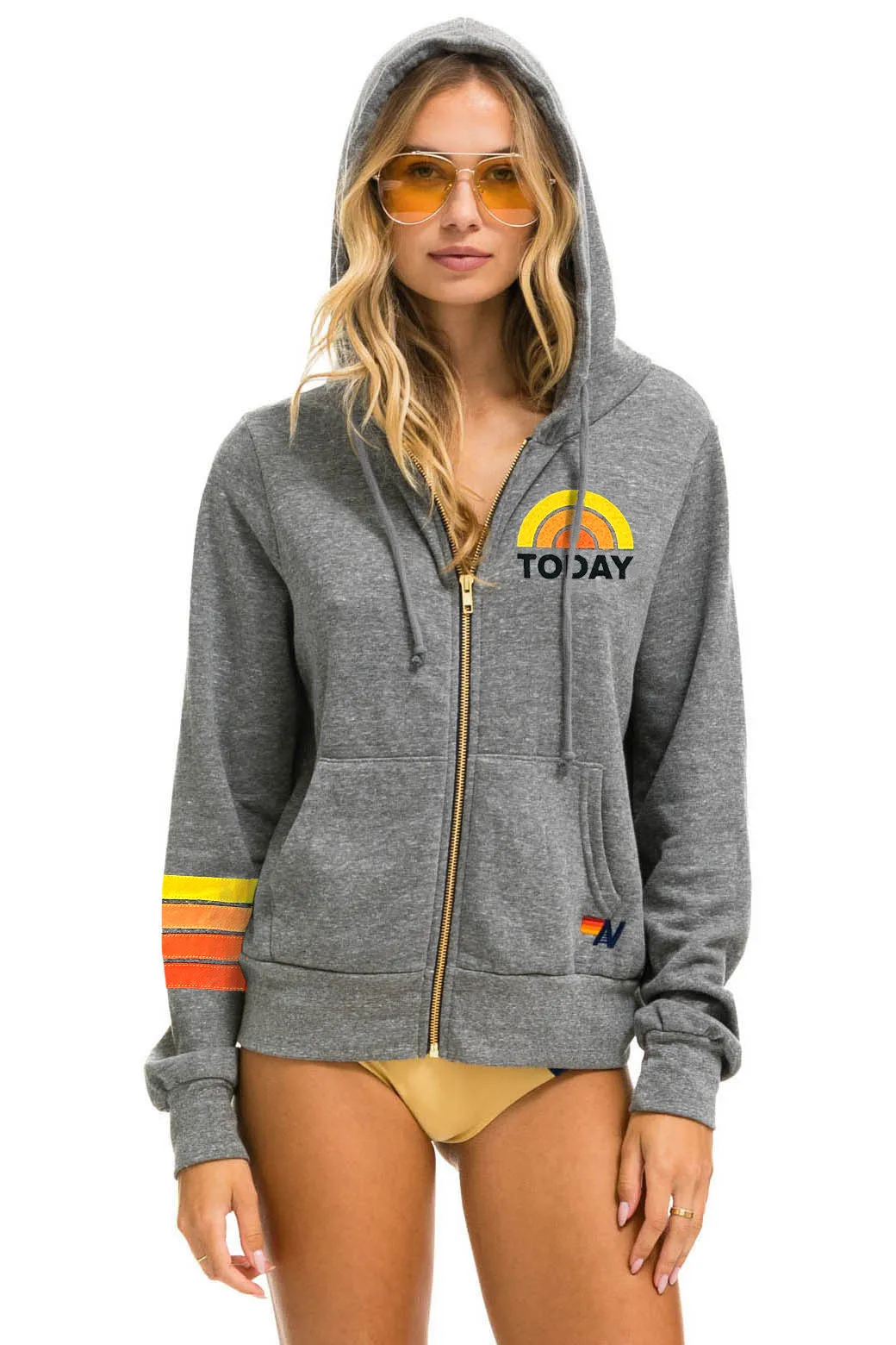 TODAY SHOW ZIP HOODIE - HEATHER sold by Aviator Nation