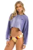 CLASSIC STRIPE CROPPED CREW SWEATSHIRT RELAXED - FADED GRAPE sold by Aviator Nation