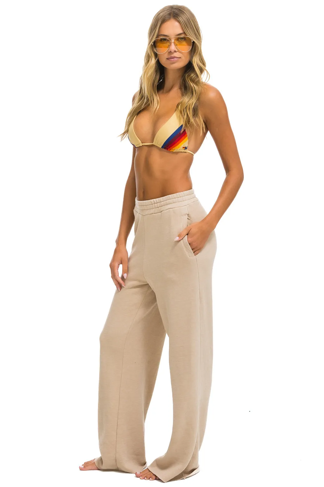 WIDE LEG POCKET SWEATPANTS - SAND sold by Aviator Nation product image thumbnail 4