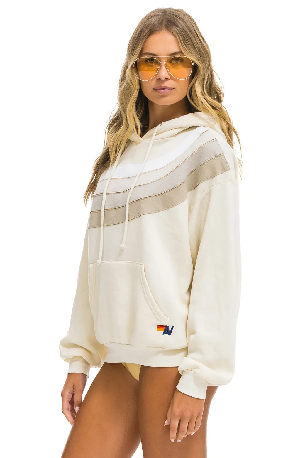 WAVE STRIPE 4 PULLOVER HOODIE RELAXED - VINTAGE WHITE // VINTAGE WHITE sold by Aviator Nation product image thumbnail 3