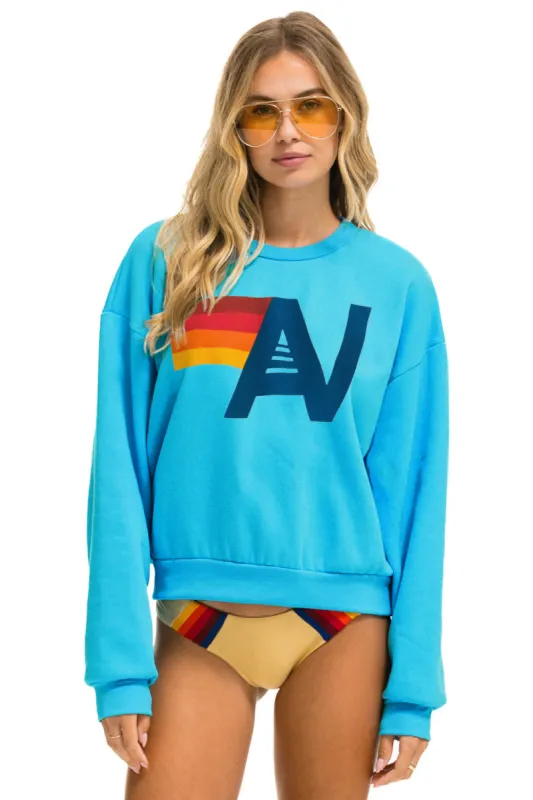 LOGO RELAXED CREW SWEATSHIRT - NEON BLUE sold by Aviator Nation