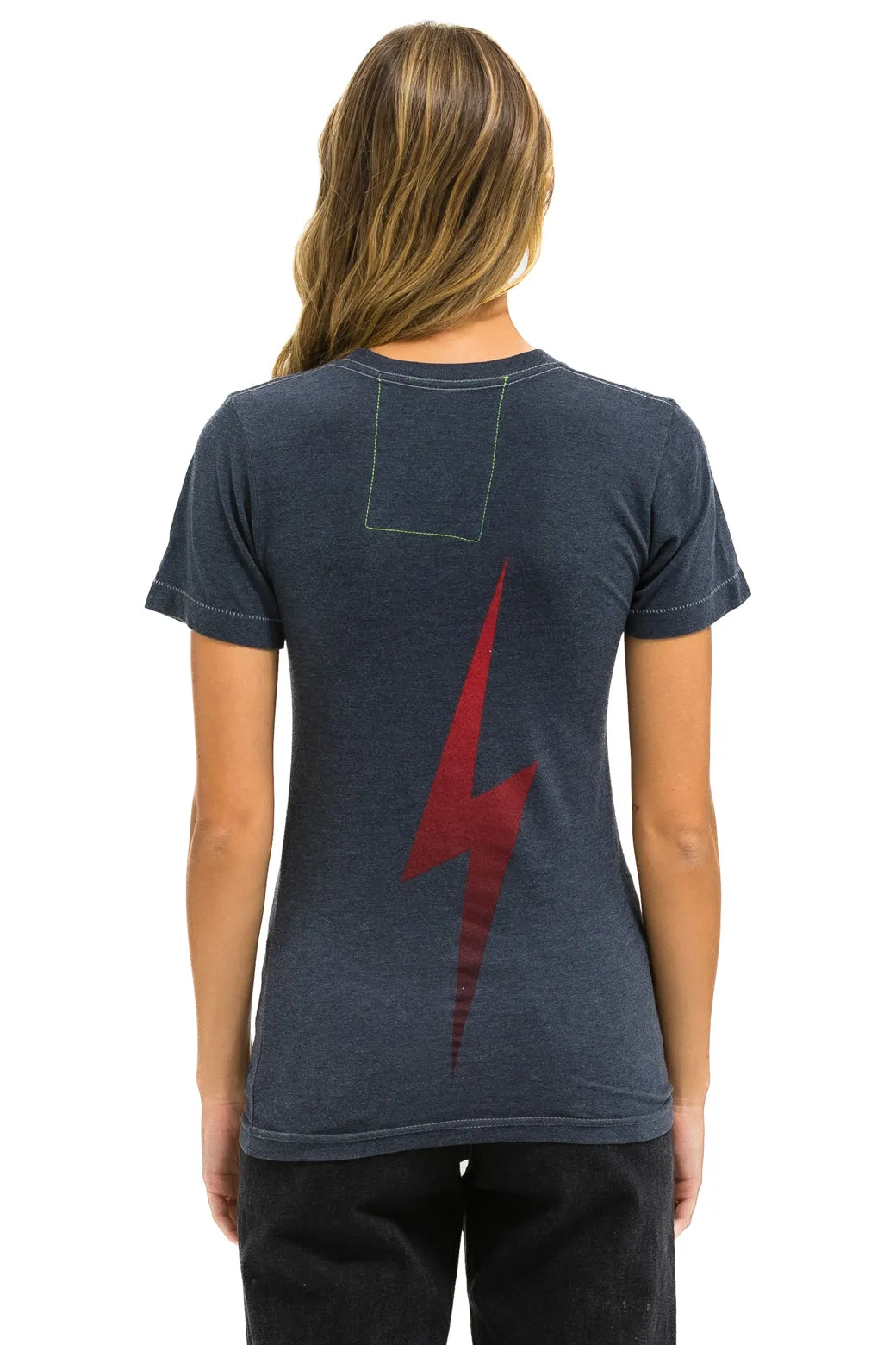UNIVERSITY OF OKLAHOMA BOLT CREW TEE SHIRT - CHARCOAL sold by Aviator Nation product image thumbnail 5