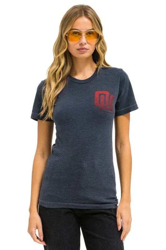 UNIVERSITY OF OKLAHOMA BOLT CREW TEE SHIRT - CHARCOAL sold by Aviator Nation