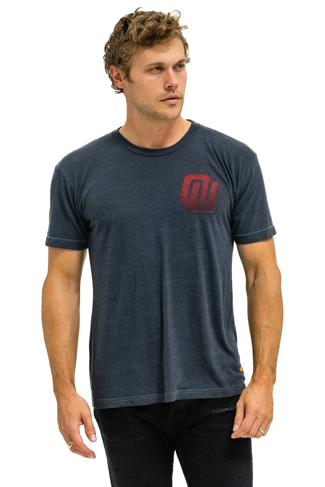 UNIVERSITY OF OKLAHOMA BOLT CREW TEE SHIRT - CHARCOAL sold by Aviator Nation product image thumbnail 4