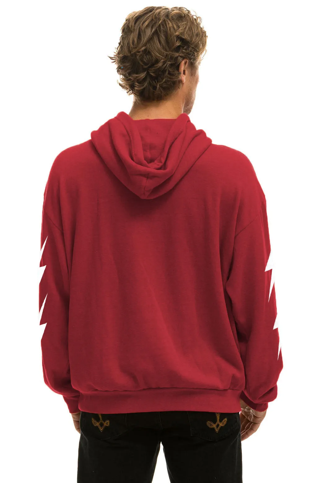 UNIVERSITY OF OKLAHOMA BOLT 4 PULLOVER HOODIE RELAXED - CRIMSON sold by Aviator Nation product image thumbnail 3