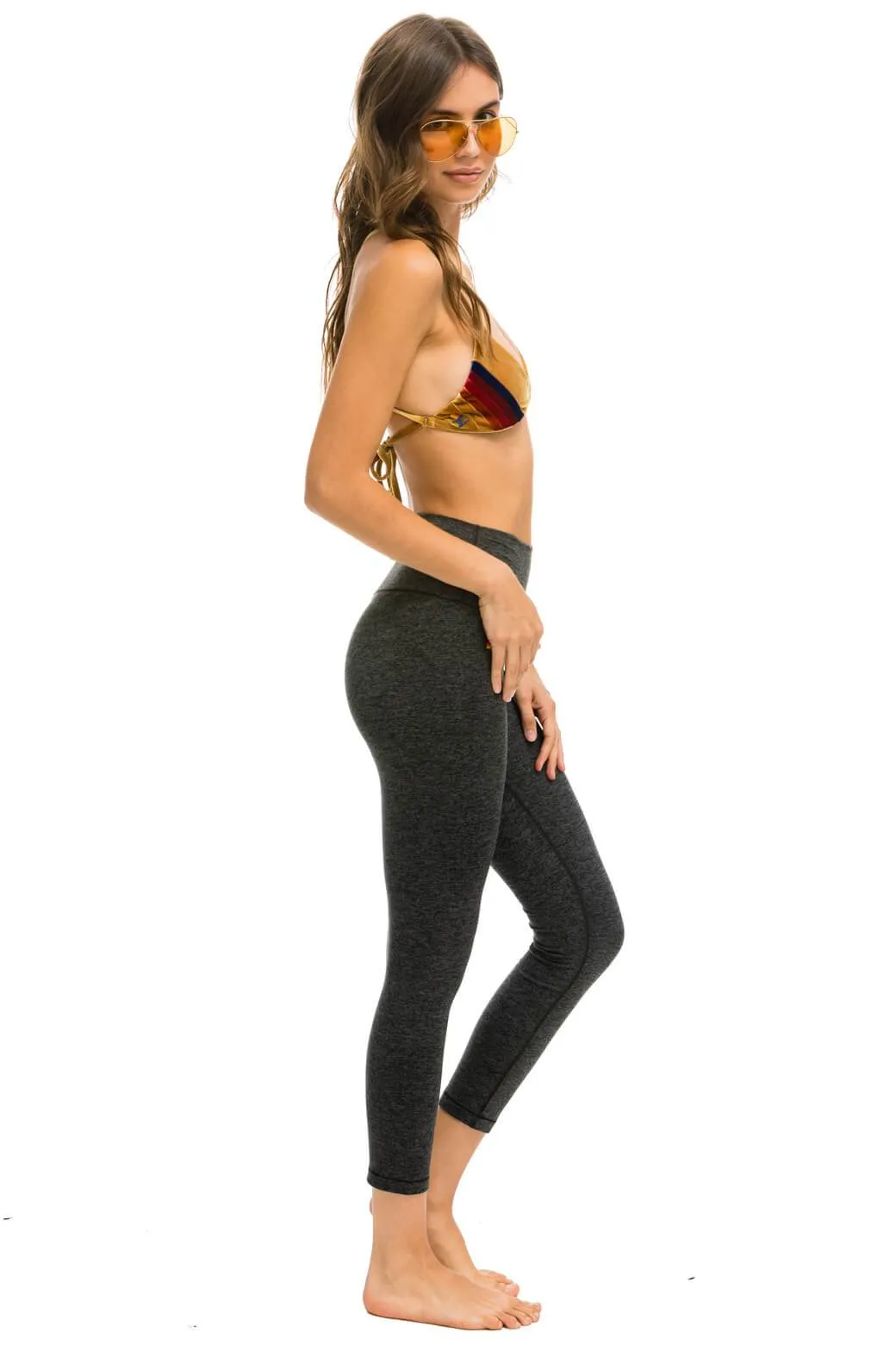CROP RAINBOW BOLT FADE HI-RISE LEGGINGS - CHARCOAL sold by Aviator Nation product image thumbnail 2
