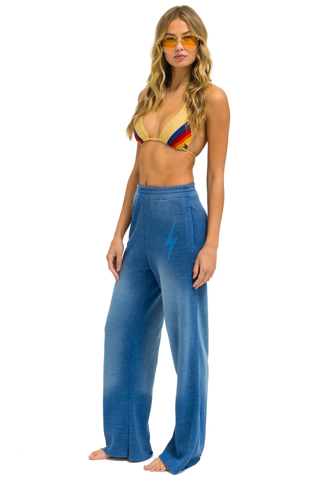 BOLT STITCH WIDE LEG POCKET SWEATPANTS - FADED WATER sold by Aviator Nation product image thumbnail 2