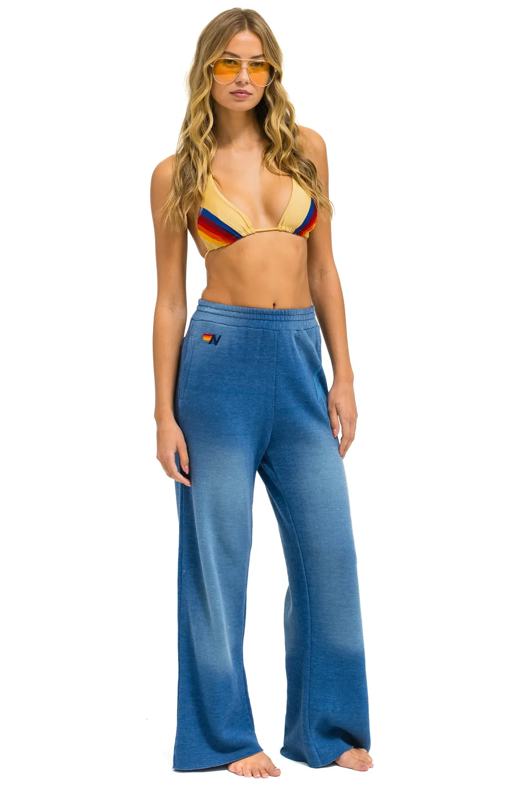 BOLT STITCH WIDE LEG POCKET SWEATPANTS - FADED WATER sold by Aviator Nation product image thumbnail 3