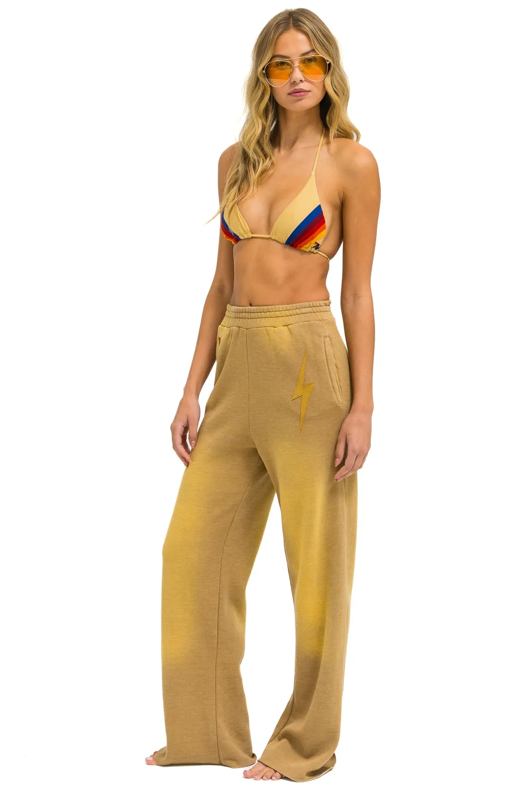 BOLT STITCH WIDE LEG POCKET SWEATPANTS - FADED TAN sold by Aviator Nation product image thumbnail 2