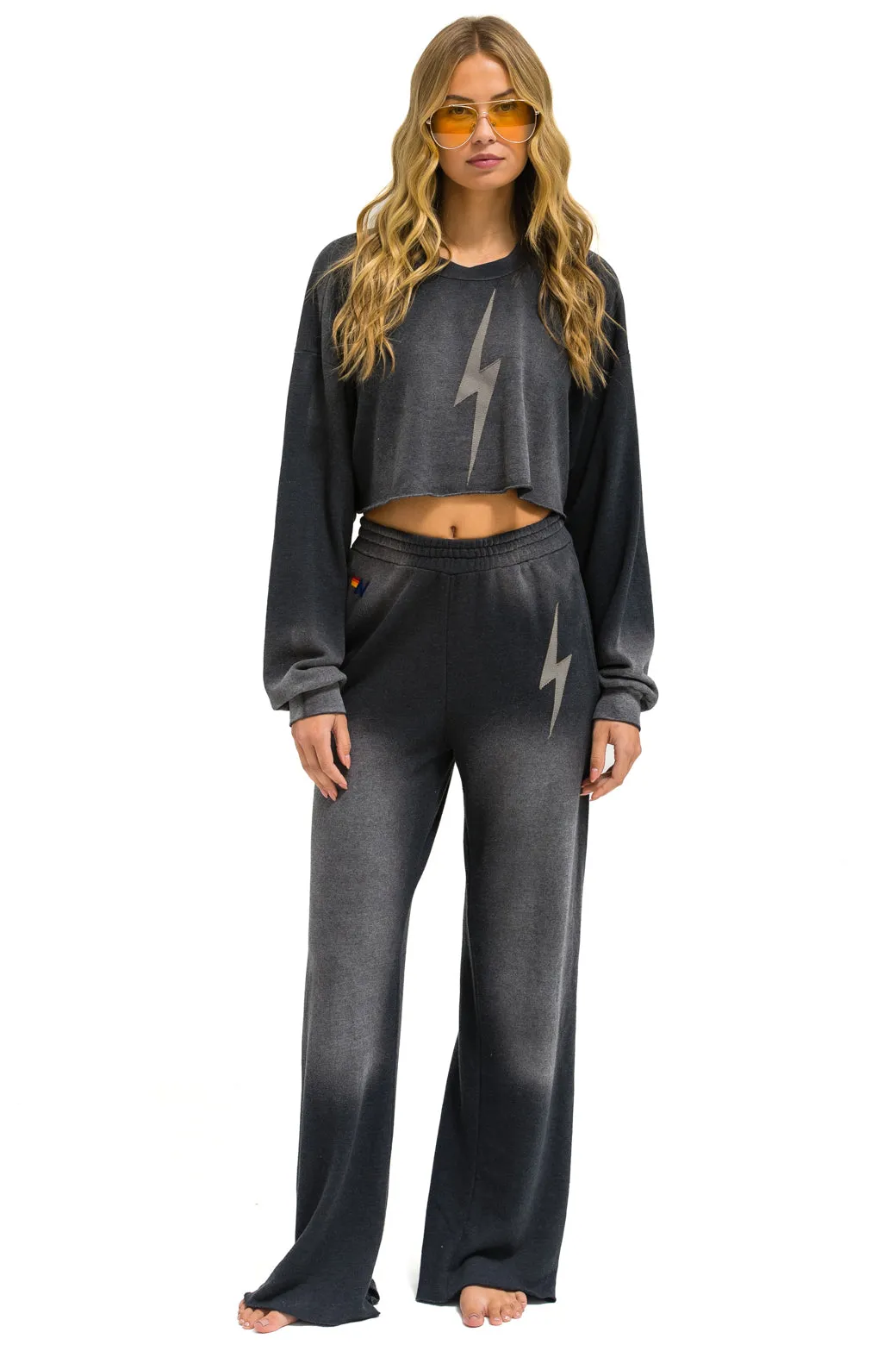 BOLT STITCH WIDE LEG POCKET SWEATPANTS - FADED SMOKE sold by Aviator Nation product image thumbnail 5