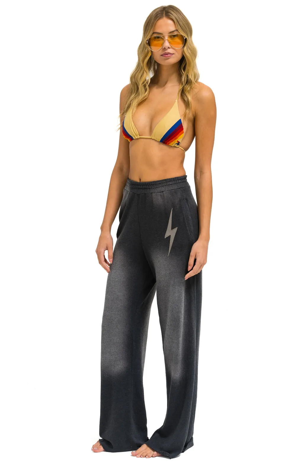 BOLT STITCH WIDE LEG POCKET SWEATPANTS - FADED SMOKE sold by Aviator Nation product image thumbnail 2