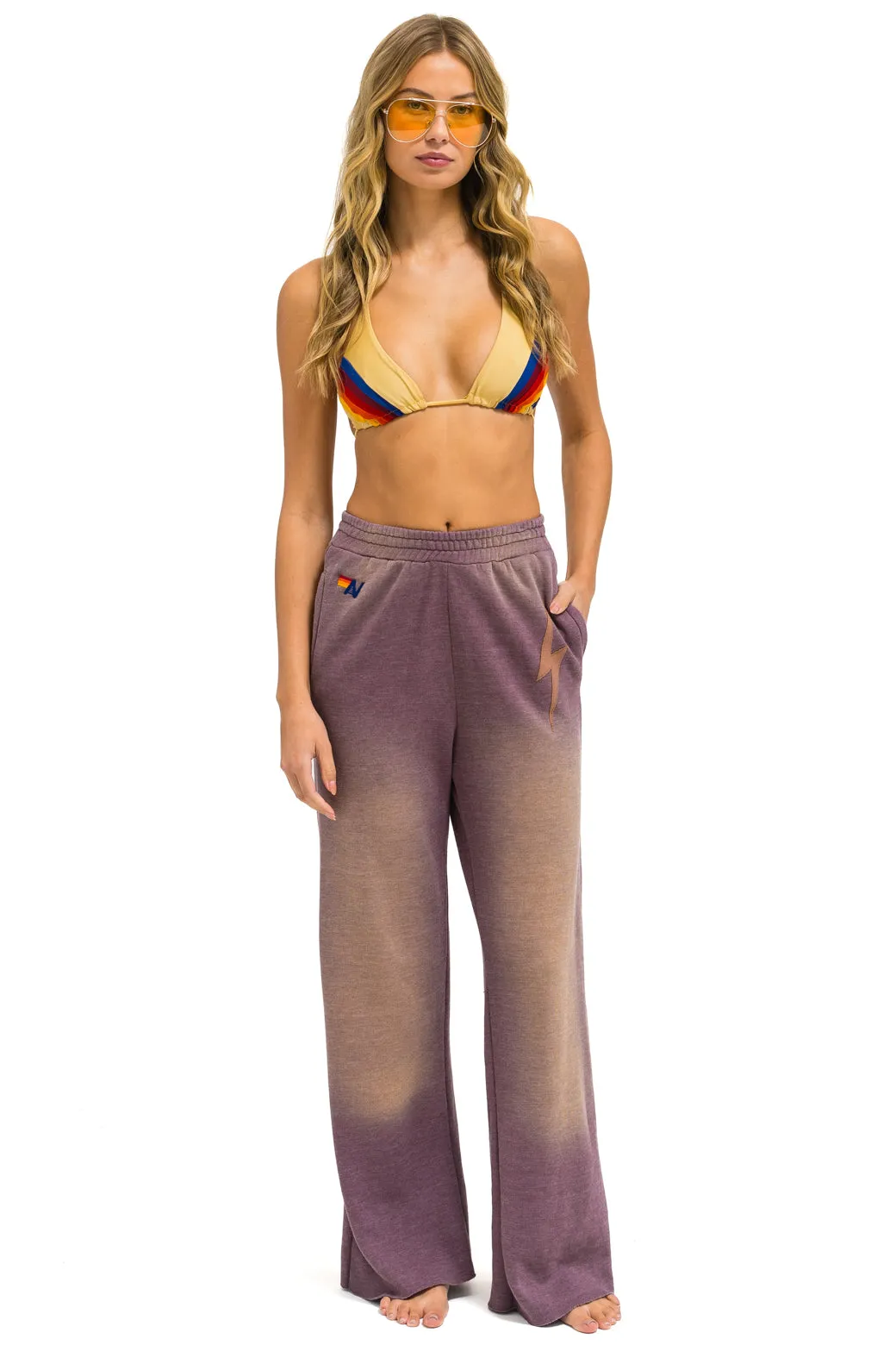 BOLT STITCH WIDE LEG POCKET SWEATPANTS - FADED MOCHA sold by Aviator Nation product image thumbnail 3