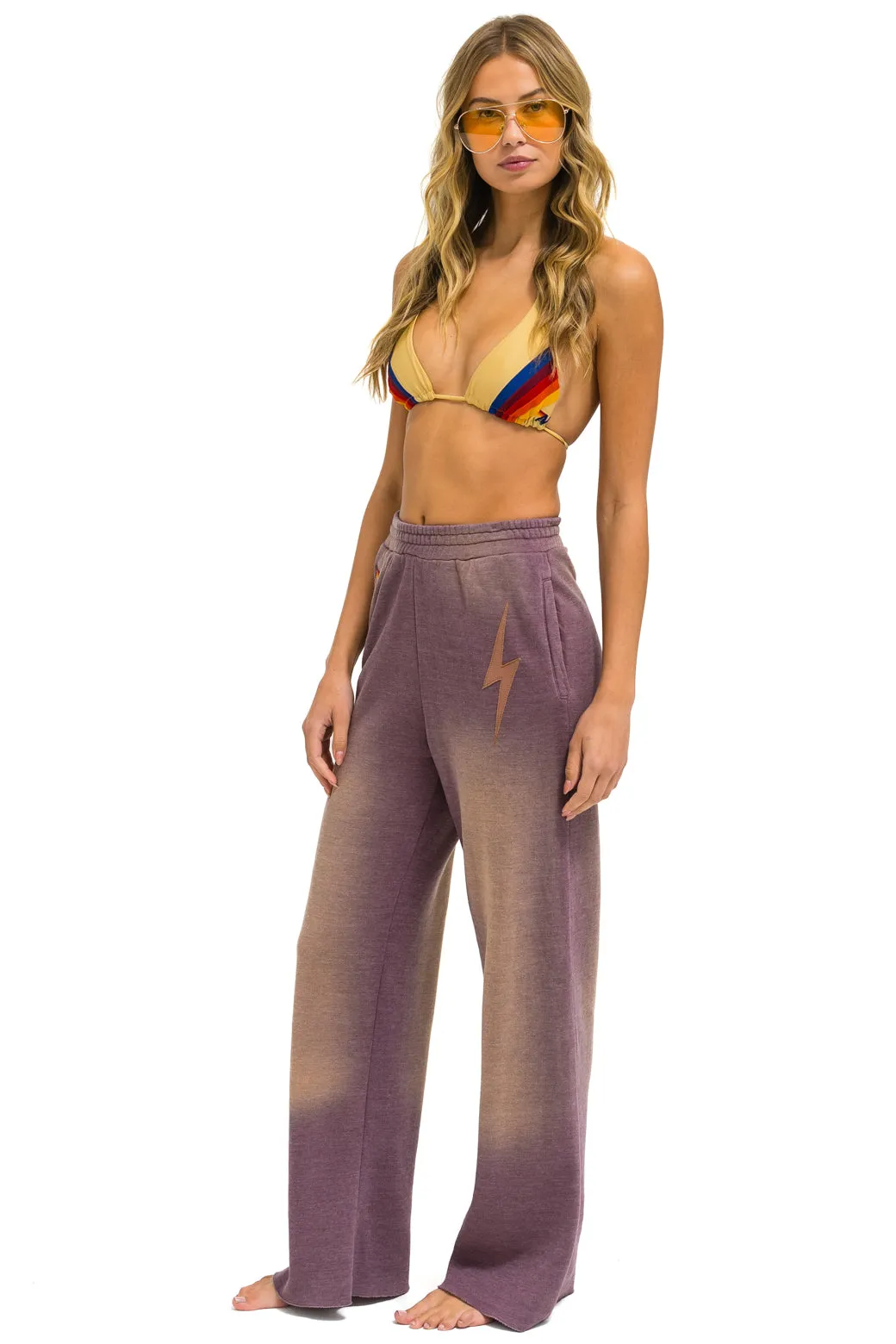 BOLT STITCH WIDE LEG POCKET SWEATPANTS - FADED MOCHA sold by Aviator Nation product image thumbnail 2