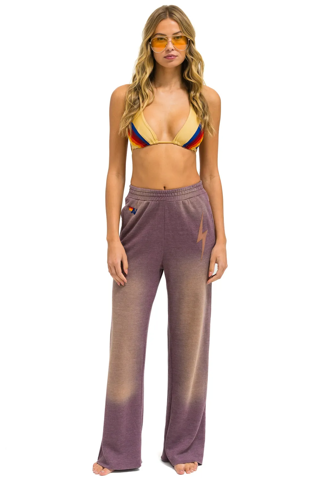 BOLT STITCH WIDE LEG POCKET SWEATPANTS - FADED MOCHA sold by Aviator Nation