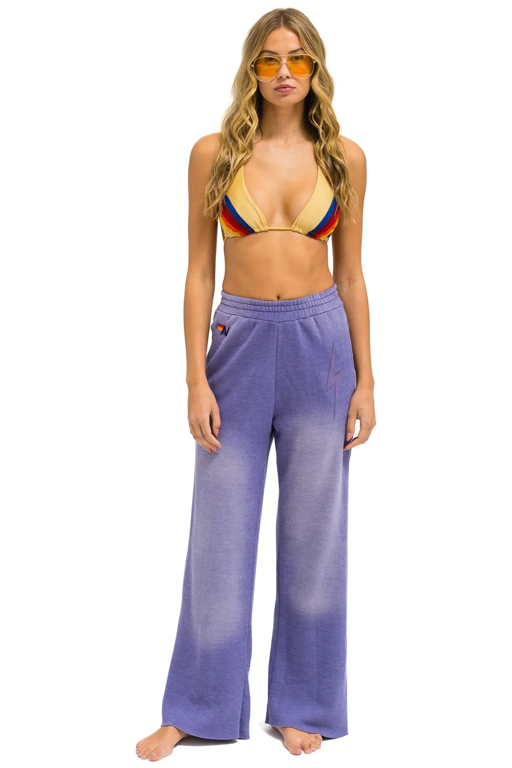 BOLT STITCH WIDE LEG POCKET SWEATPANTS - FADED GRAPE sold by Aviator Nation