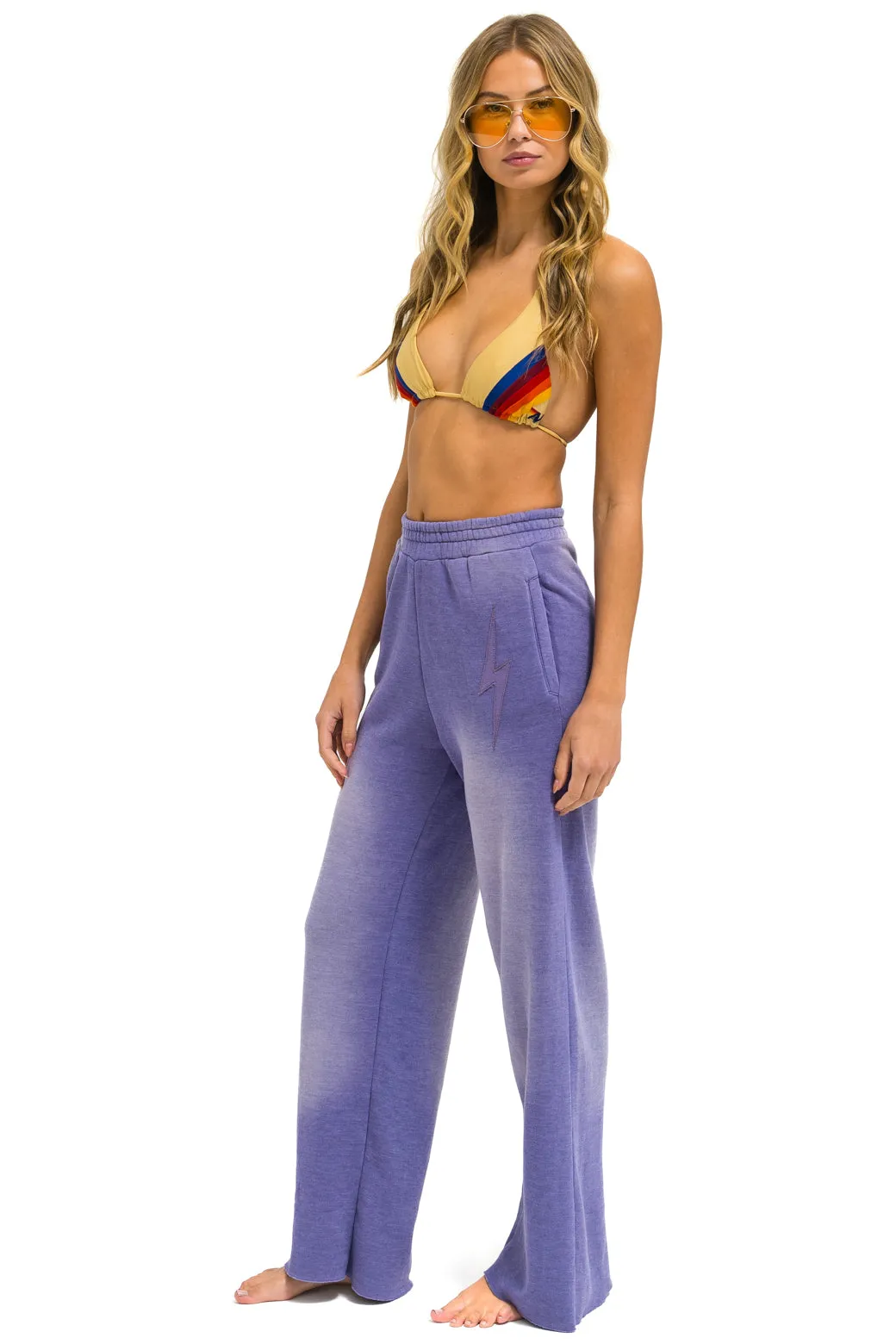 BOLT STITCH WIDE LEG POCKET SWEATPANTS - FADED GRAPE sold by Aviator Nation product image thumbnail 2