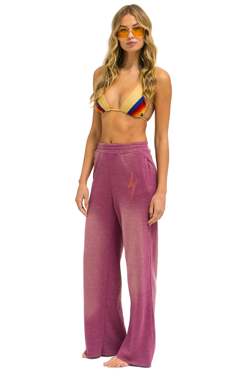 BOLT STITCH WIDE LEG POCKET SWEATPANTS - FADED BERRY sold by Aviator Nation product image thumbnail 2