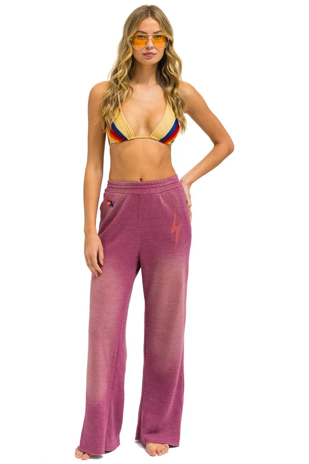 BOLT STITCH WIDE LEG POCKET SWEATPANTS - FADED BERRY sold by Aviator Nation product image thumbnail 3